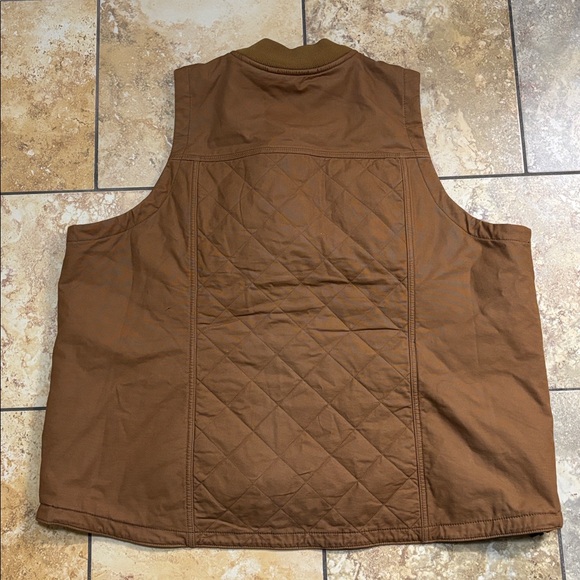 Carhartt Women’s Size 2X (20-22) Quilted Rugged Flex Relaxed Vest BRN OV4423-W - Picture 2 of 11